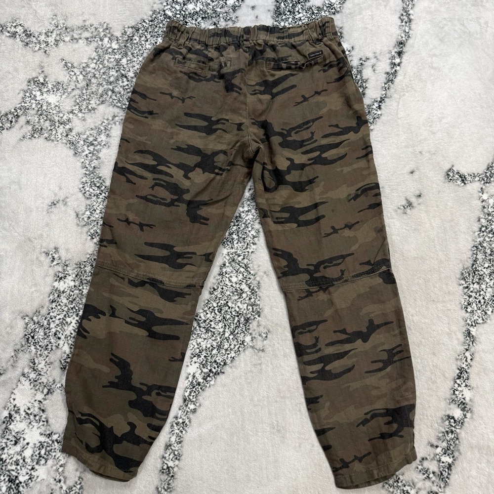 Sanctuary Standard Surplus Camo 100% Linen Utility Pants Cargo Women 29 Military